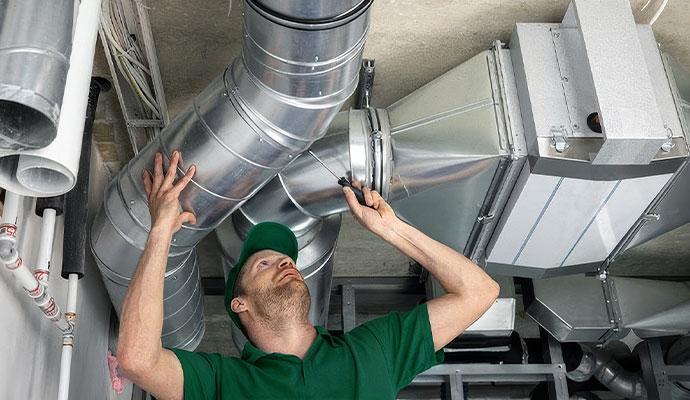 Duct replacement by technician