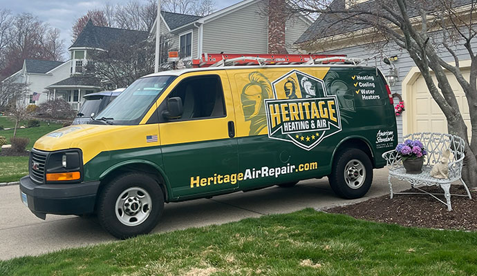 Heritage Heating and Air service vehicle