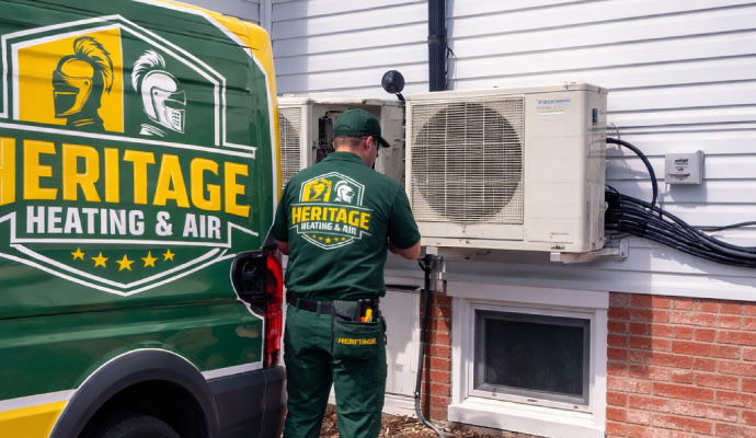 Heritage Heating and Air technician with van