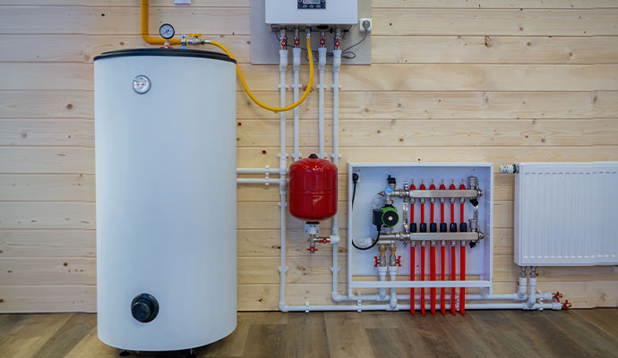 Centralized residential boiler and manifold system