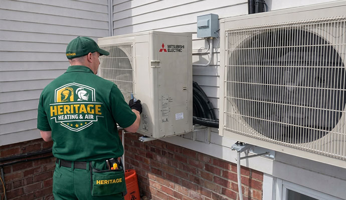 A technician providing emergency AC repairing service